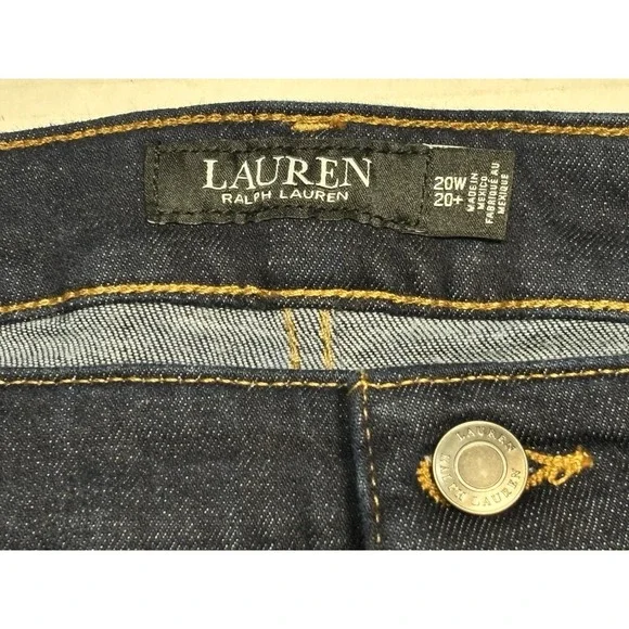 Lauren Ralph Lauren Modern Fit Stretch Jeans Womens 20W Dark Wash 27 Inseam - Picture 4 of 9